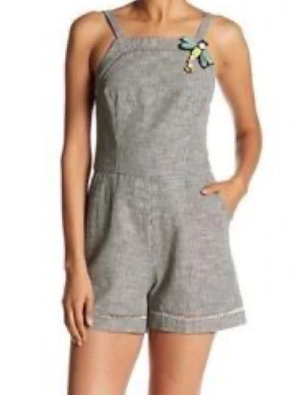 Trina Turk Black embroider Trim Romper